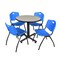 Kobe Kobe Round Table & Chair Set, Wood, Metal, Plastic Top, Maple TKB30RNDPL47BE - alternate 1
